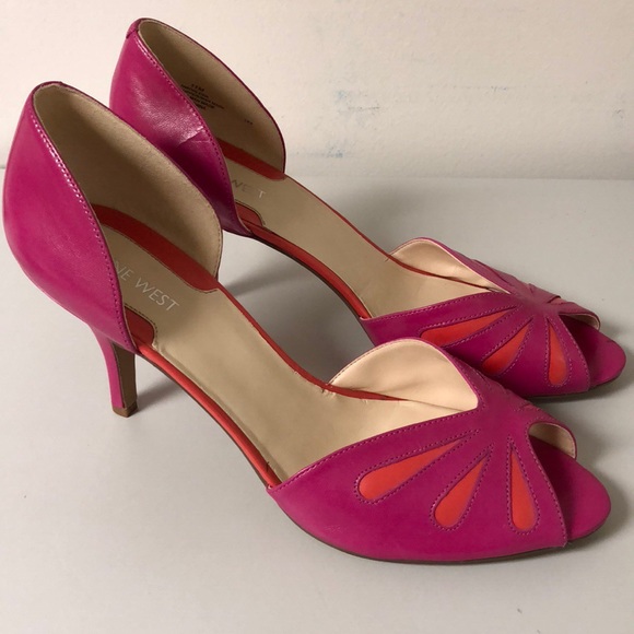 Nine West Shoes - Nine West Fuschia and Orange Heels Size 11 M